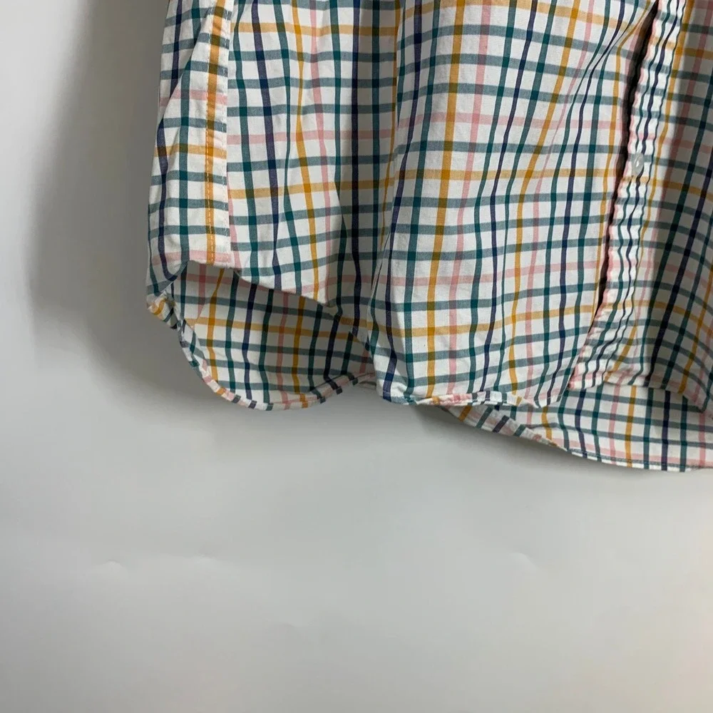 J Crew Slim Fit Long Sleeve Slim Untucked Button Down Shirt Plaid‎ Men Size L